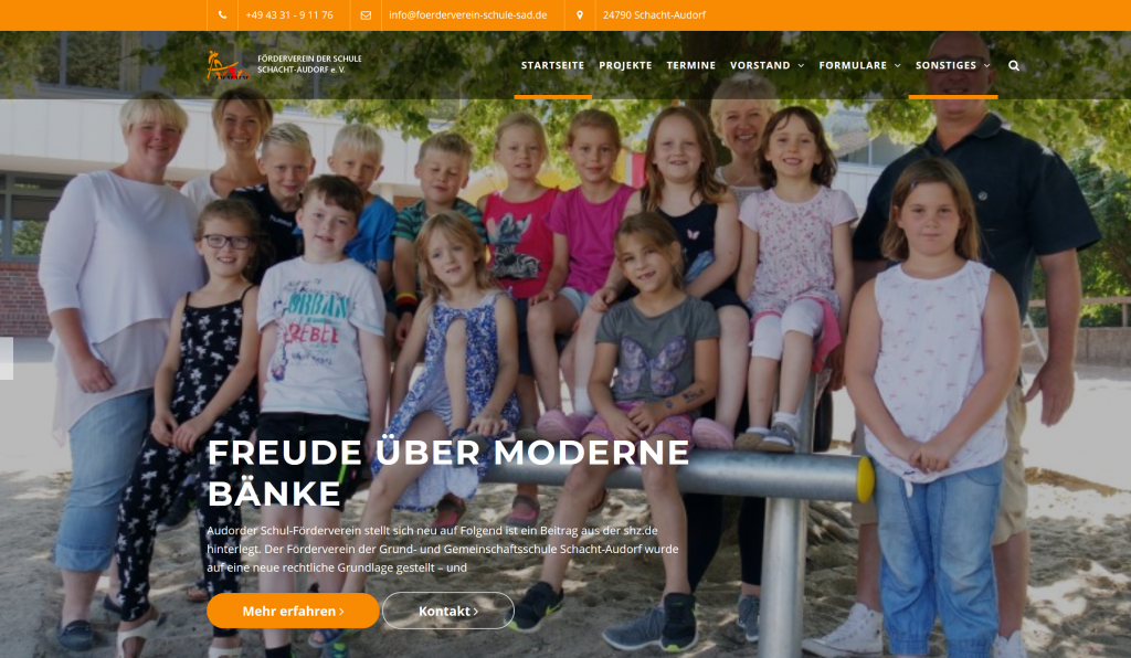 Website des Fördervereins Schule Schacht-Audorf